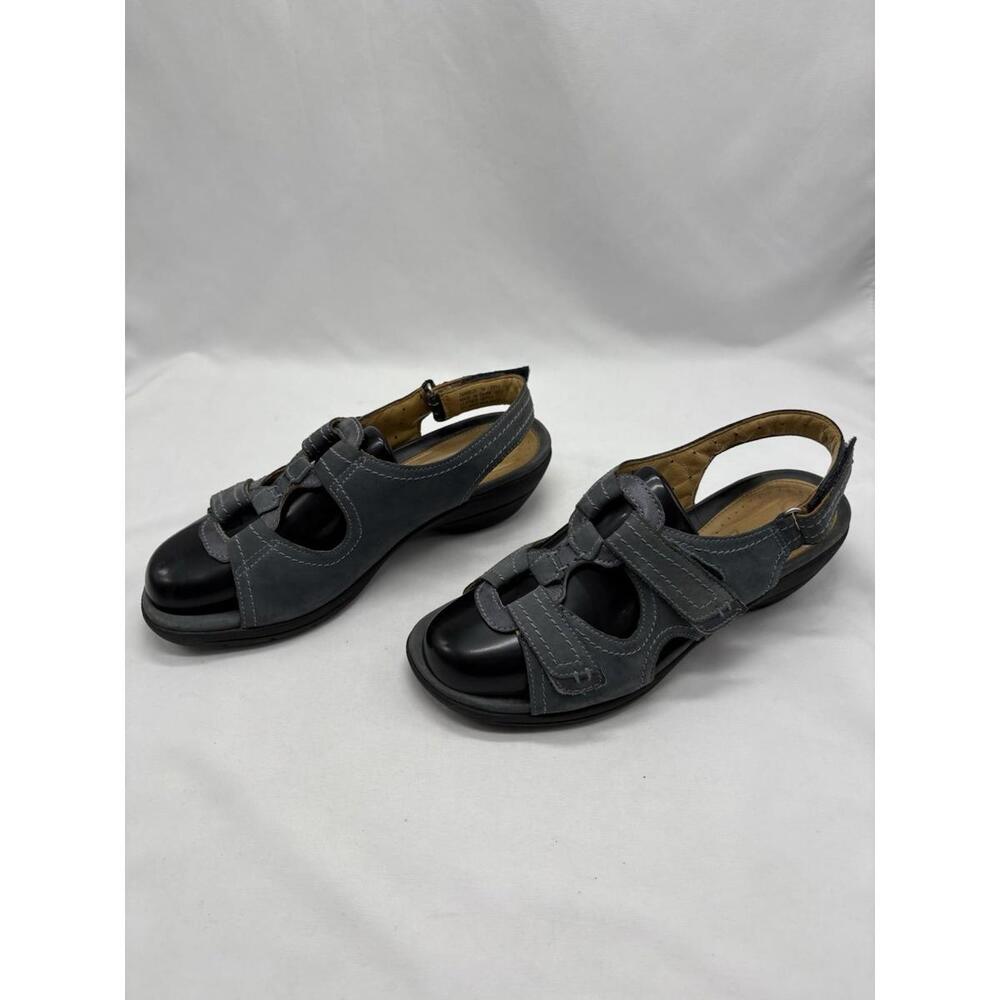 Clarks Unstructured Blue Nubuck Leather Ankle Strap Comfort Sandals Women 7M - Picture 2 of 6
